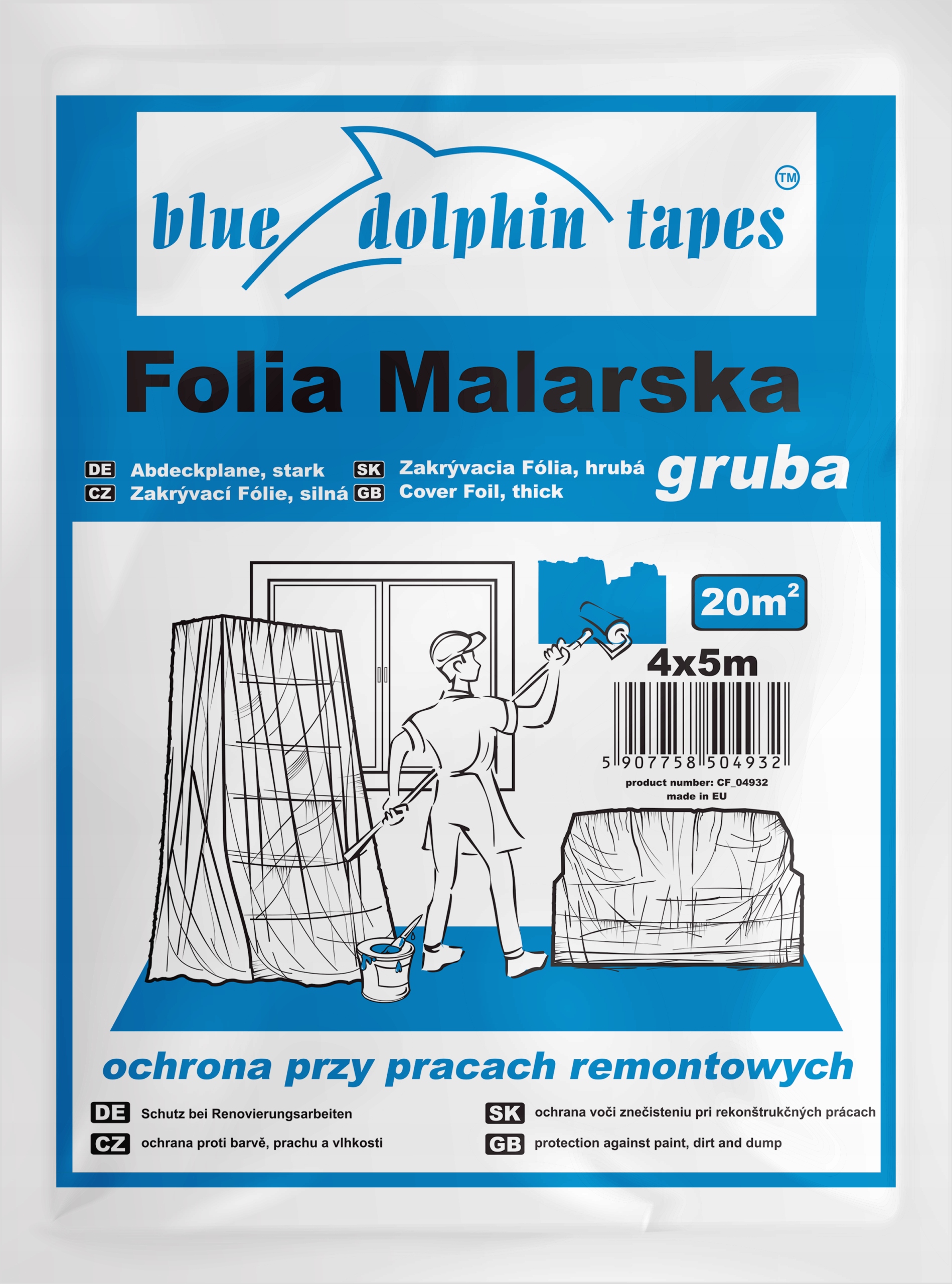 

Folia malarska Blue dolphin 5 m x 4 m