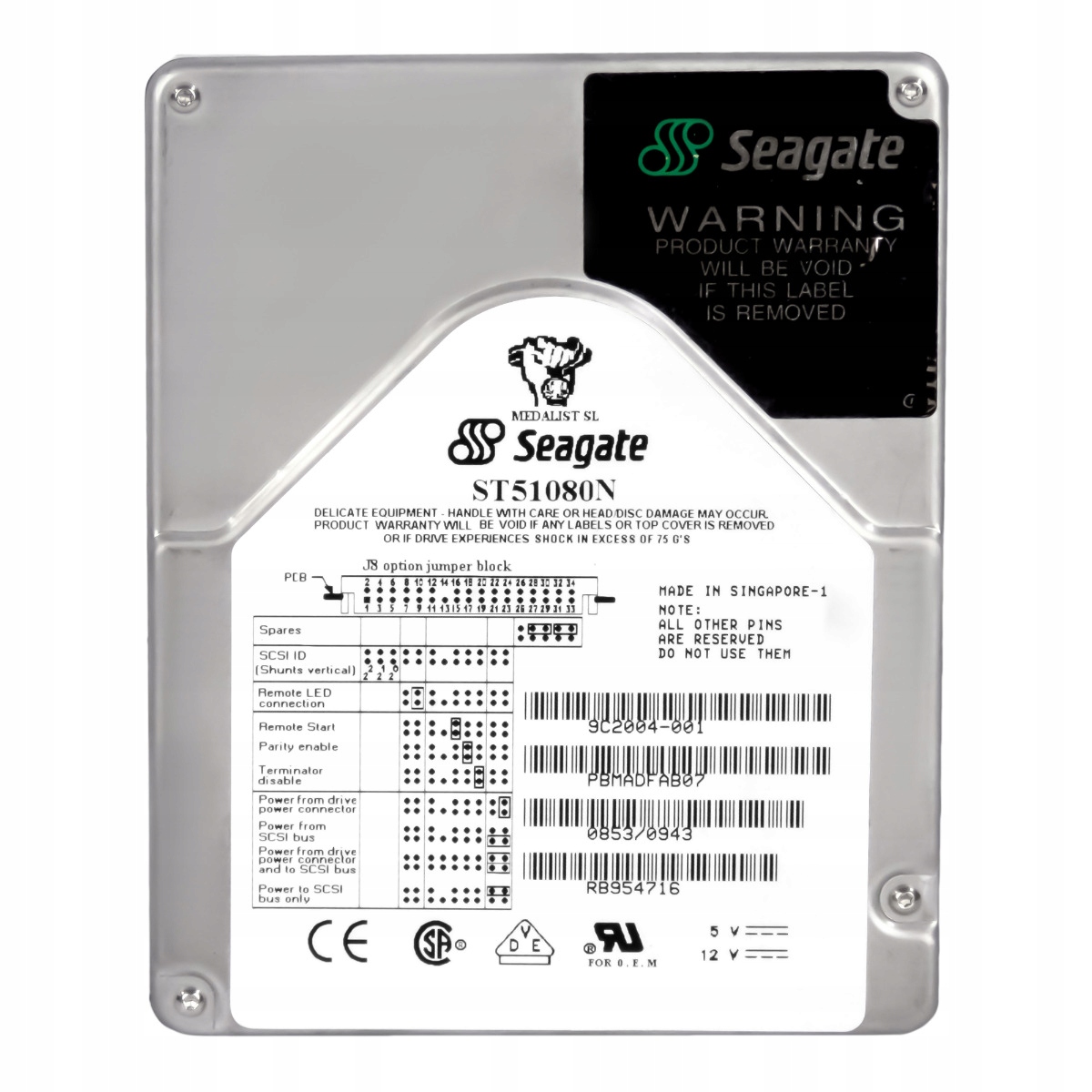 Seagate Medailista Sl 1GB 5.4K Scsi 3.5'' ST51080N