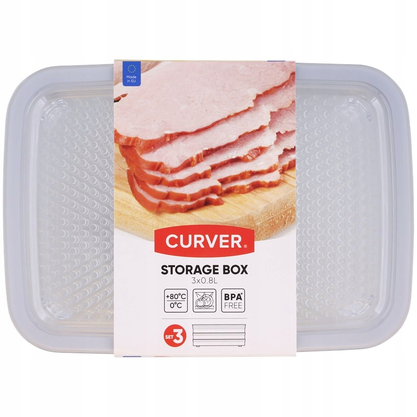 CURVER DRY STORAGE BOX 3X0,8l POJEMNIK NA SER I WĘDLINY 3W1