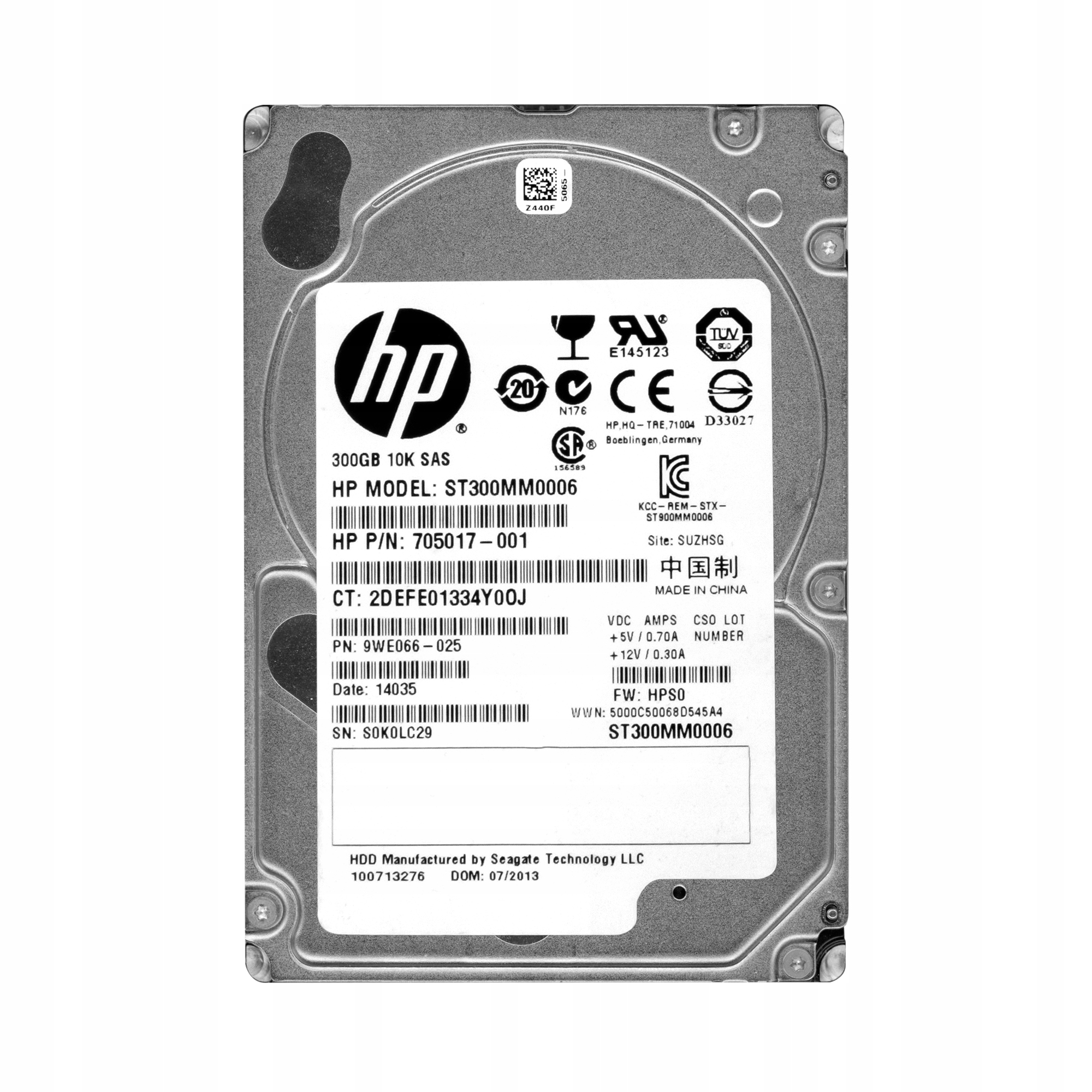 Hp 705017-001 300GB 10K 64MB SAS-2 2.5" ST300MM0006