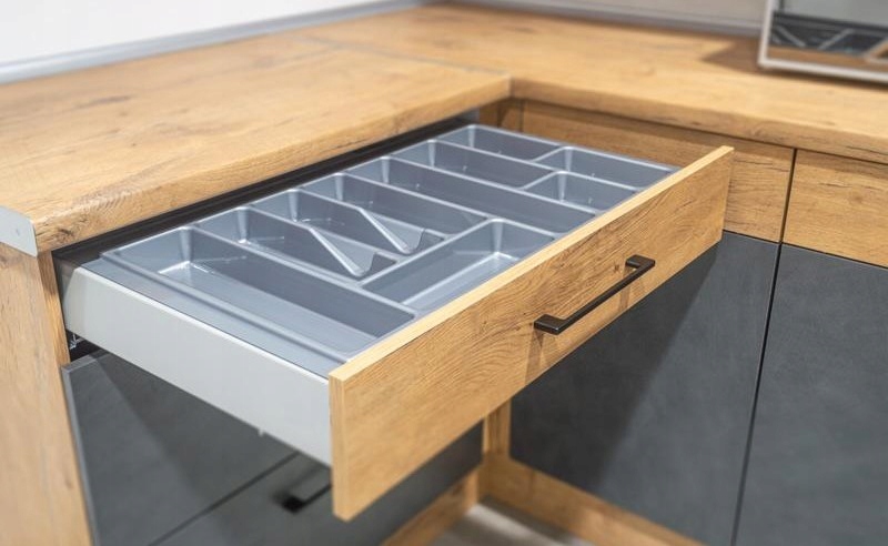 Wkład do szuflady 70 na sztućce 43x63cm Metalik Kolor srebrny