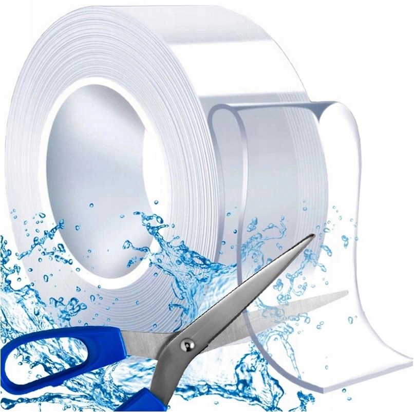 PRZEZROCZYSTA MOCNA TAŚMA NANO TAPE DWUSTRONNA WODOODPORNA WIELOKROTNA 5m Długość 5 m