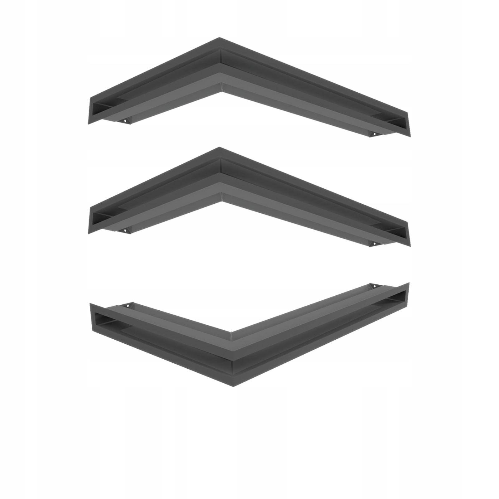 Komínová mriežka Kratki Luft Grafitová 6x60x40 Ľavá ventilácia Sada 3