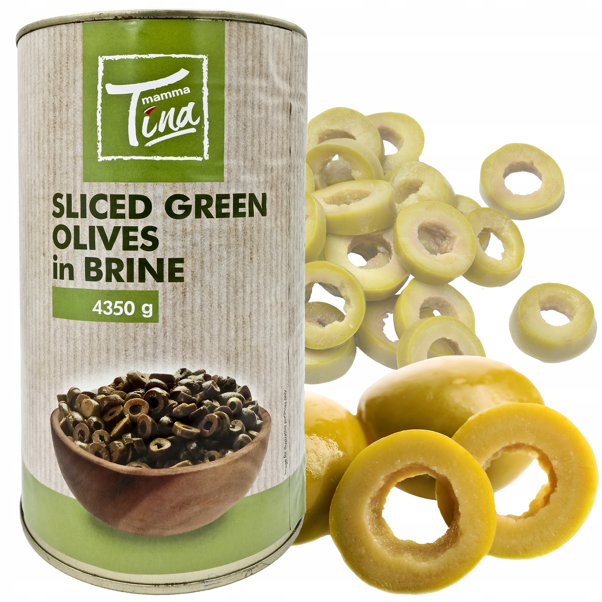 Levně Olivky Zelené krájené Mamma Tina 4,35kg