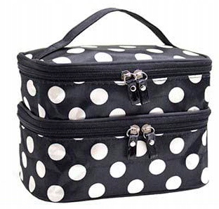 KOSMETYCZKA DAMSKA PODRÓŻNA NA KOSMETYKI KUFEREK NA PĘDZLE LEKI