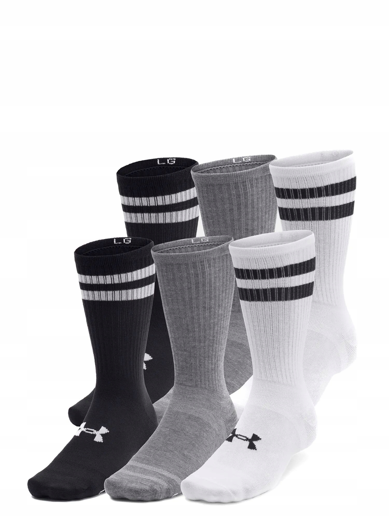 Ponožky Under Armour Essential Crew 6-pack bílá/bílá/černá 42,5-47