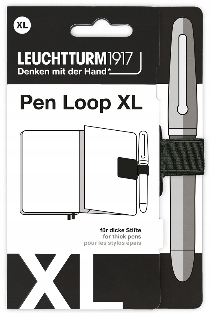 LEUCHTTURM1917 Pen Loop uchwyt do notesu większy pętelka XL Czarny