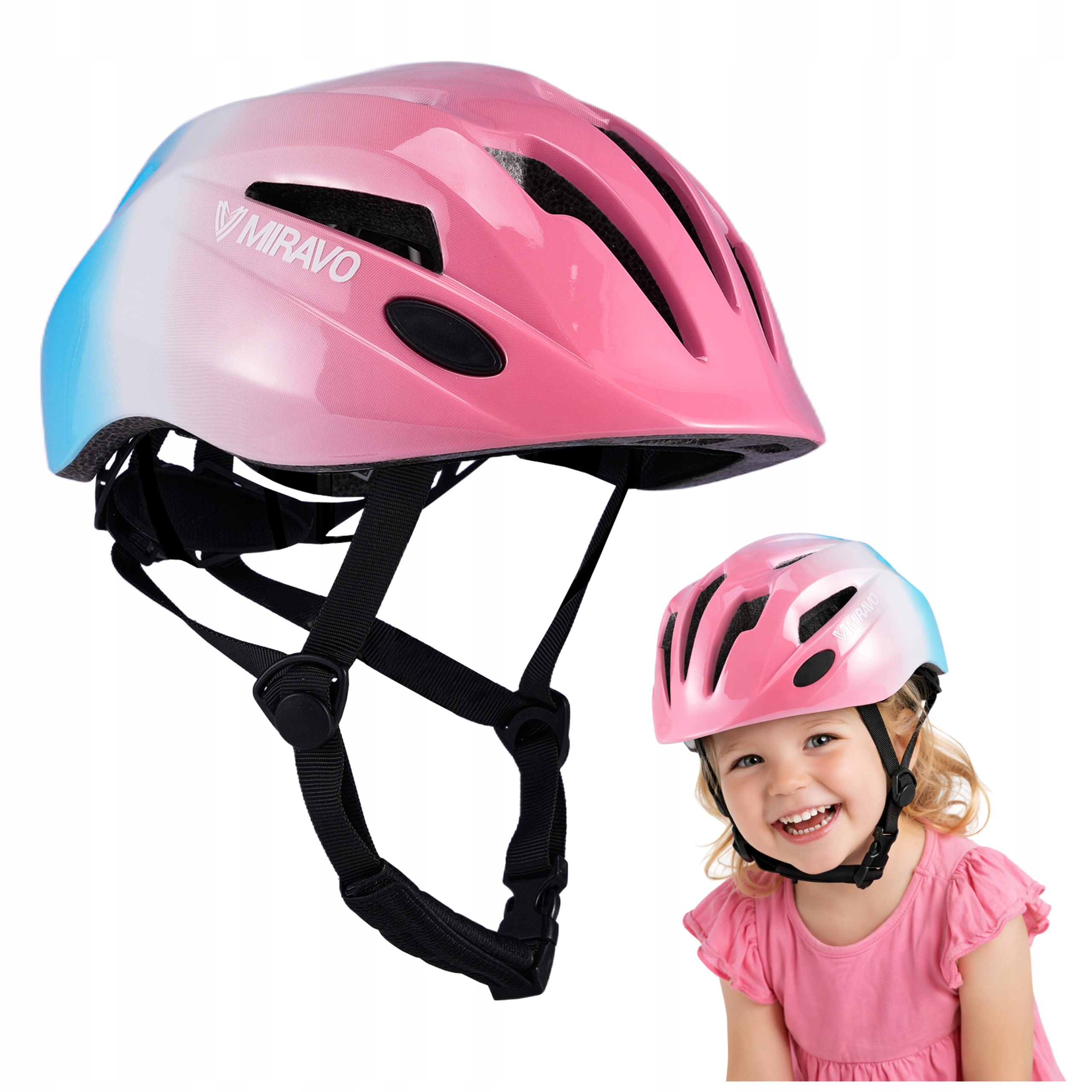 KASK DZIECIĘCY ROWER HULAJNOGA ROLKI REGULACJA 52-56 CM LEKKI BEZPIECZNY