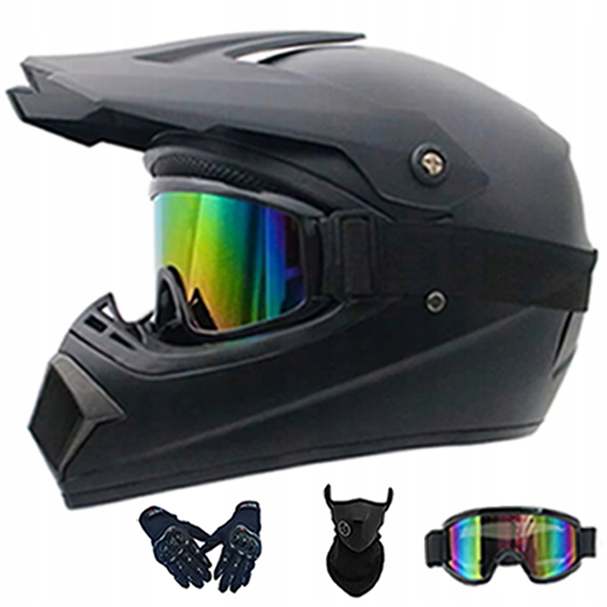 Motocyklová Přilba Lehká Enduro Quada Brýle Rukavice Maska S