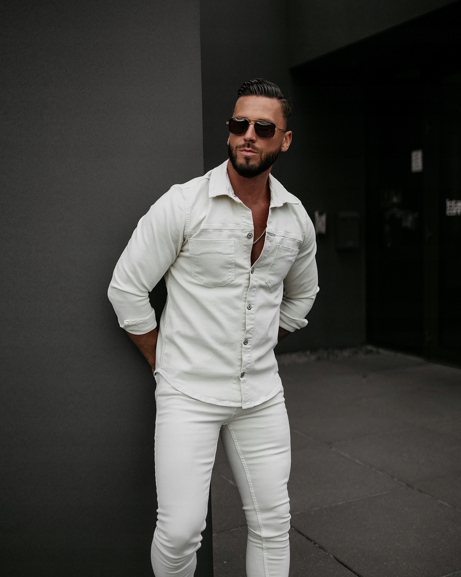 OlaVoga pánská ležérní košile Giacca světle béžová. bavlna velikost M