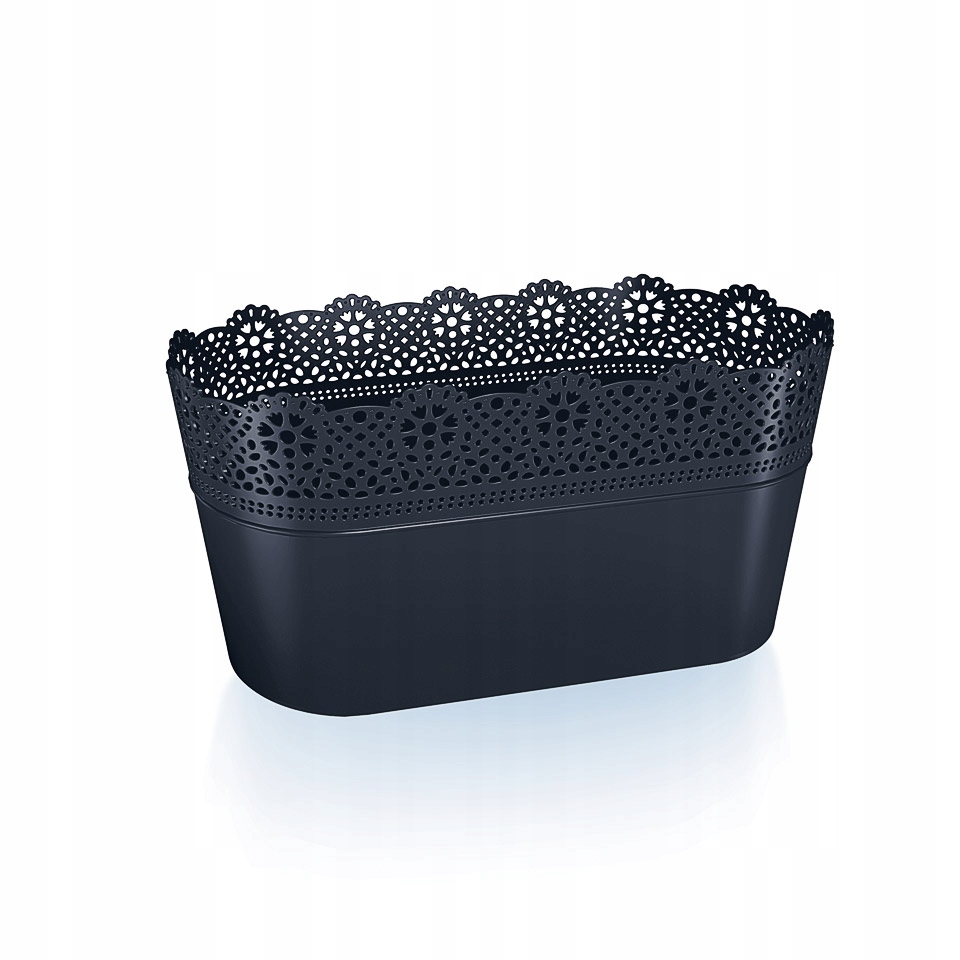 

Ażurowa Doniczka Osłonka Lace DLAC285 antracytowy