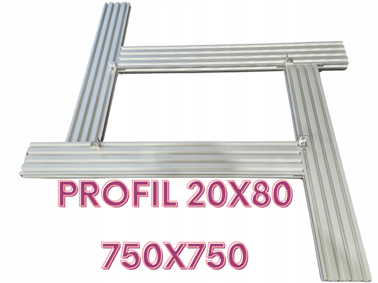 Univerzální nastavitelná šablona pro frézování 750x750 mm z profilu 20x80