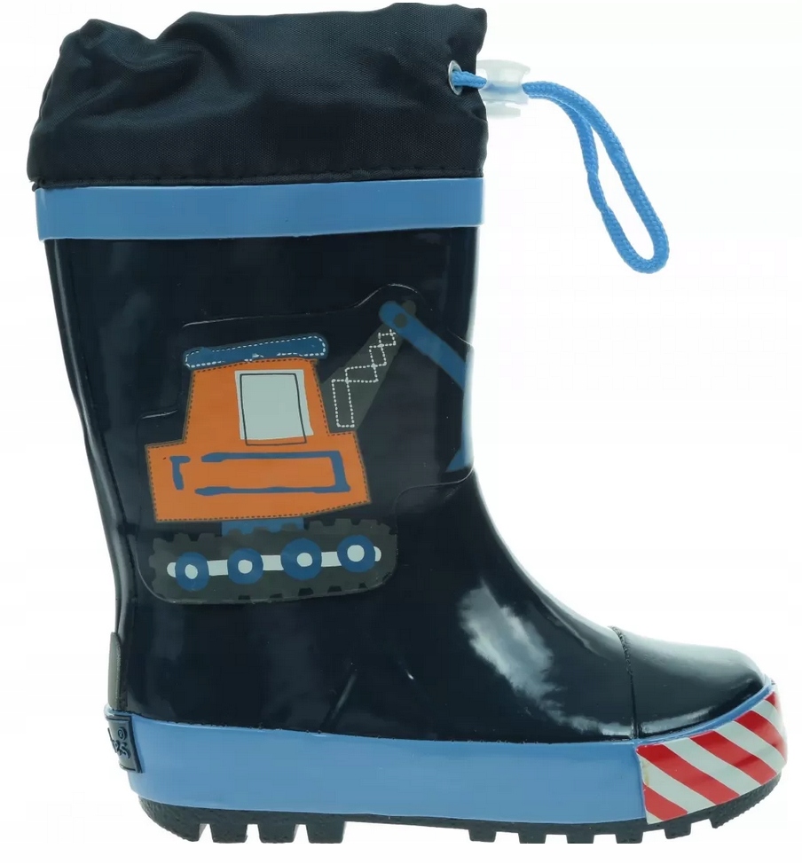 Kalosze dziecięce antypoślizgowe odblaskowe Budowa Playshoes rozm. 28/29