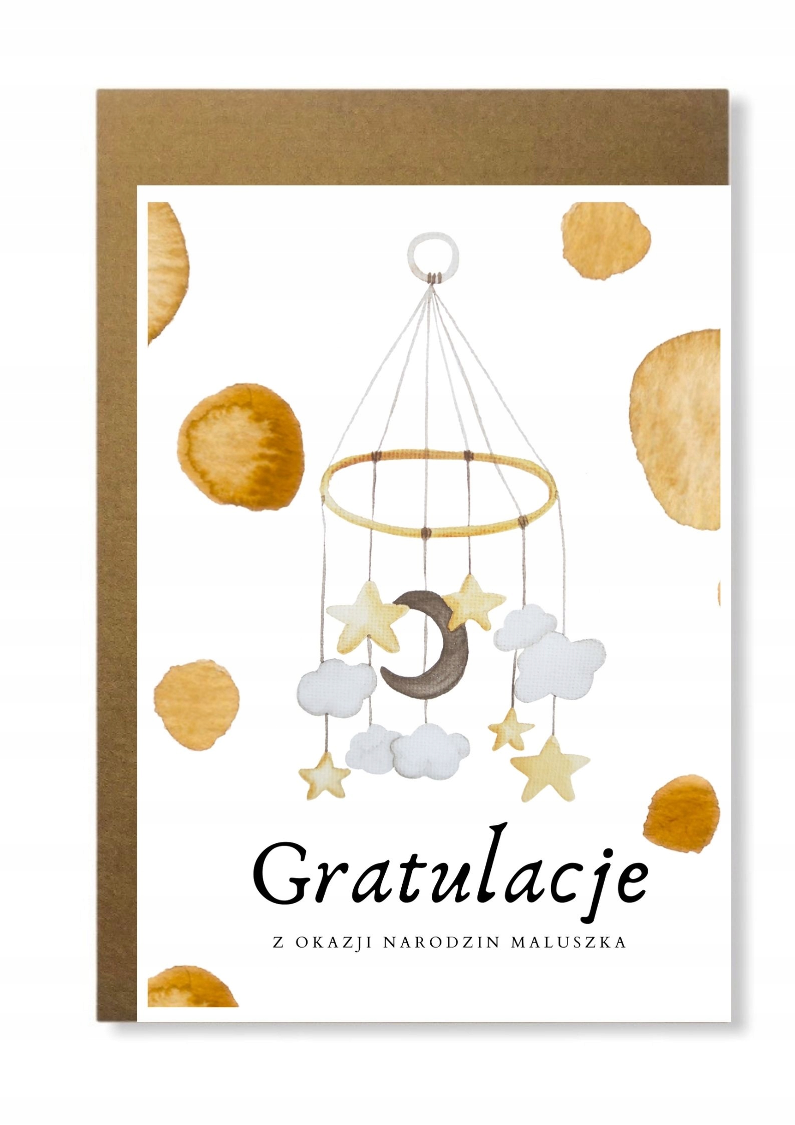 Kartka gratulacje z okazji narodzin dziecka boho