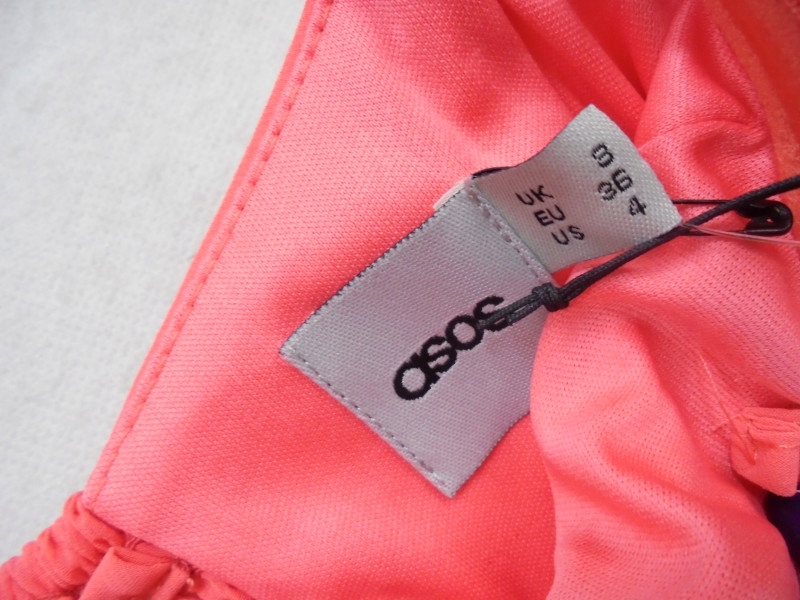 36 ASOS MAXI SUKIENKA BEZ RĘKAWÓW CORAL NOWA Z309 Rękaw bez rękawów