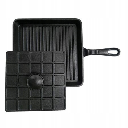 Patelnia Żeliwna Z Pokrywką 21 x 21 cm 20040