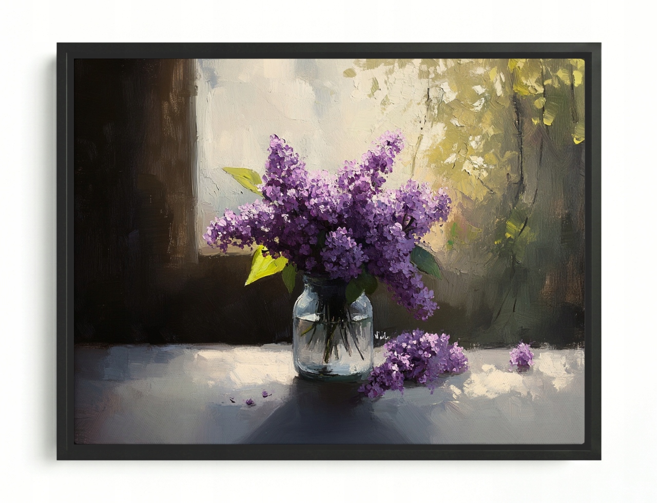 Obraz Rám Americký Box Květiny Fialový Bez Lilak Kytice Dekorace 80x60