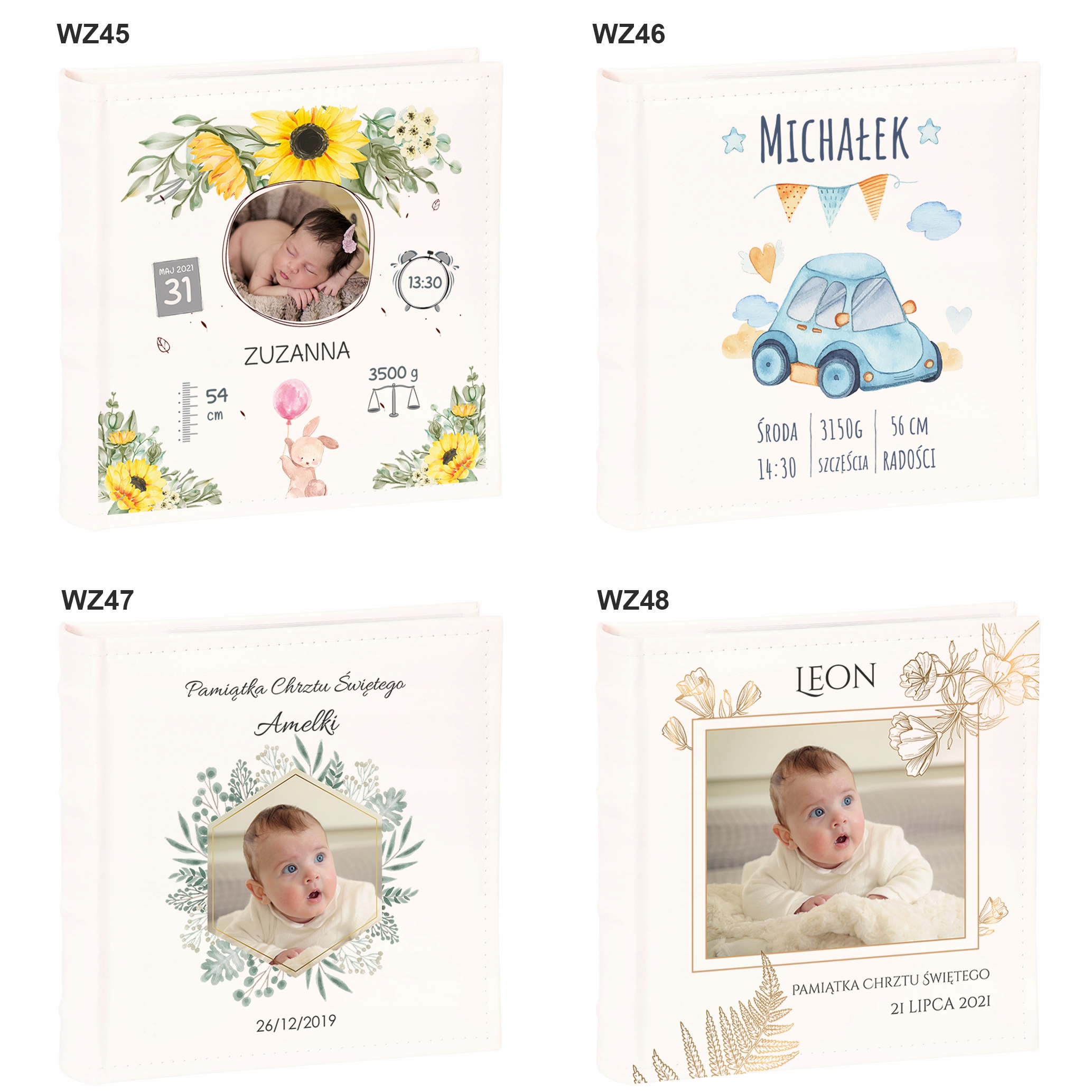 ALBUM NA ZDJĘCIA IMIĘ DZIECKA CHRZEST PREZENT Liczba kart 50 szt.