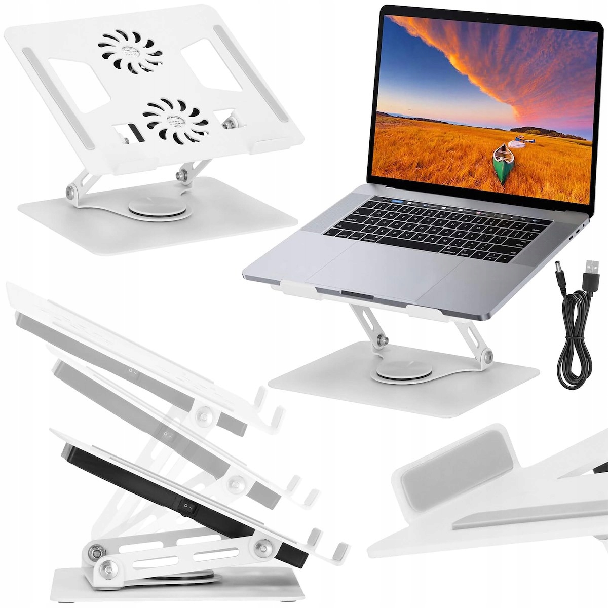 SKŁADANA PODSTAWKA POD LAPTOP CHŁODZĄCA USB REGULOWANA METALOWA STOJAK Kod producenta HA4008