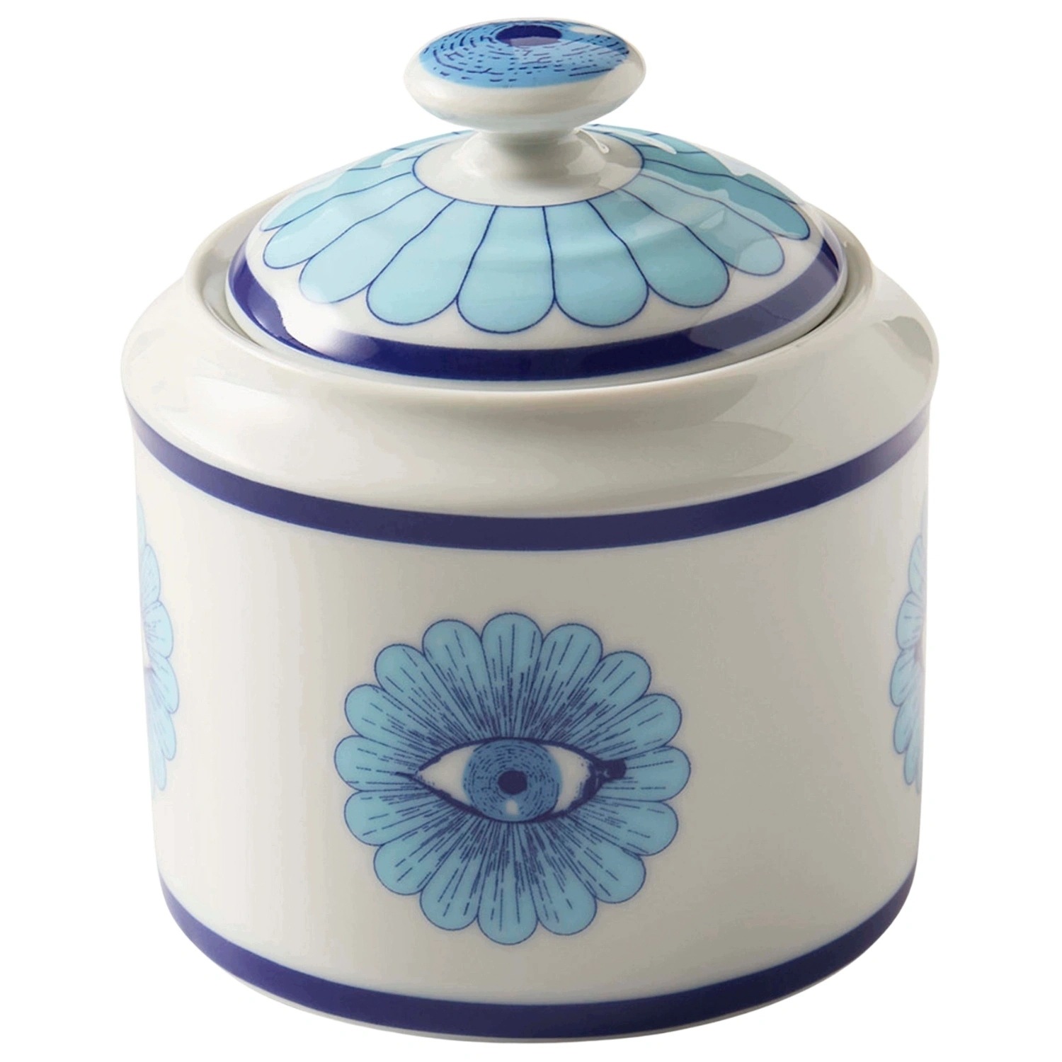 Cukřenka s víkem Jonathan Adler porcelánová Delft Blue bílomodrá