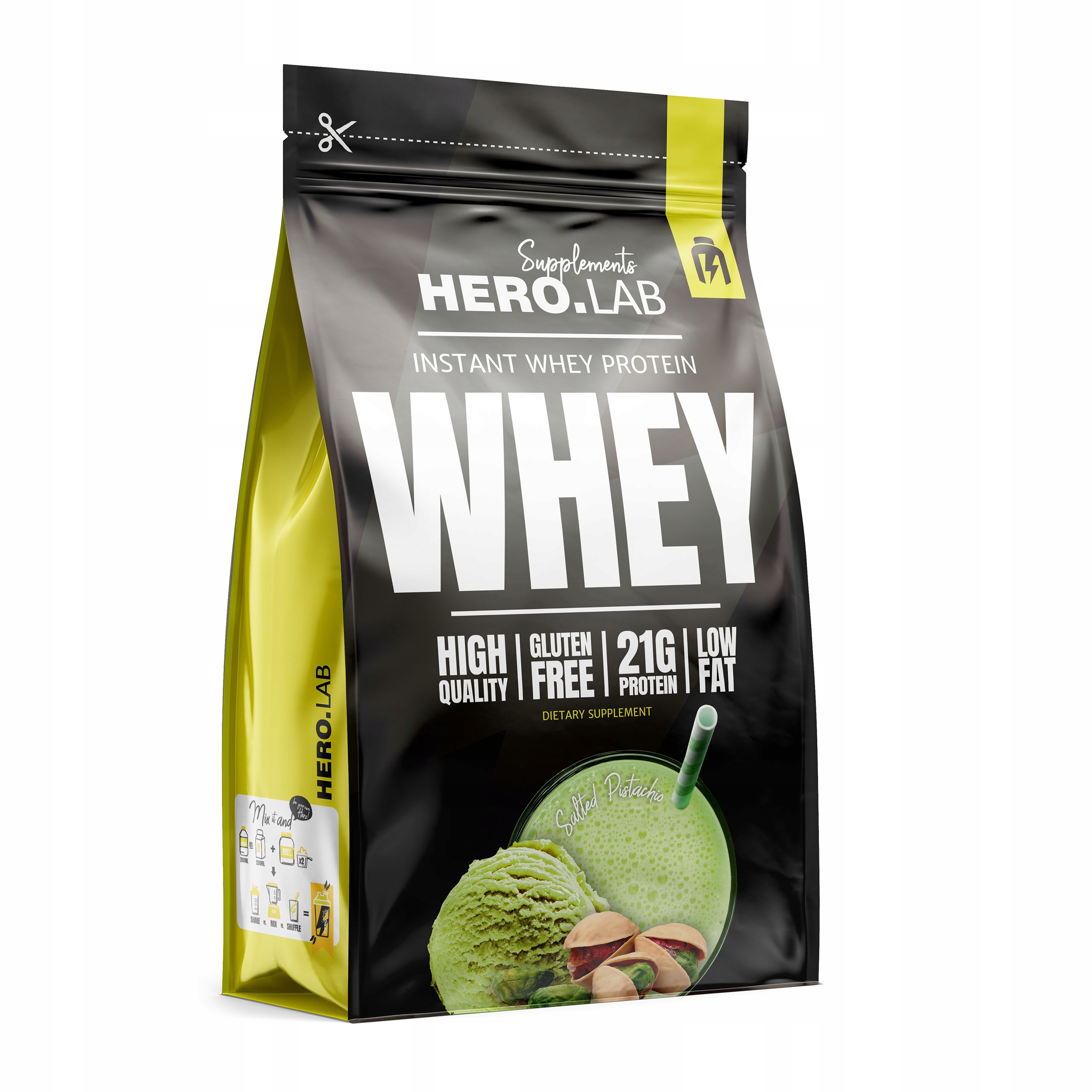 Hiro.lab Whey 750g Wpc protein se slanými pistáciemi