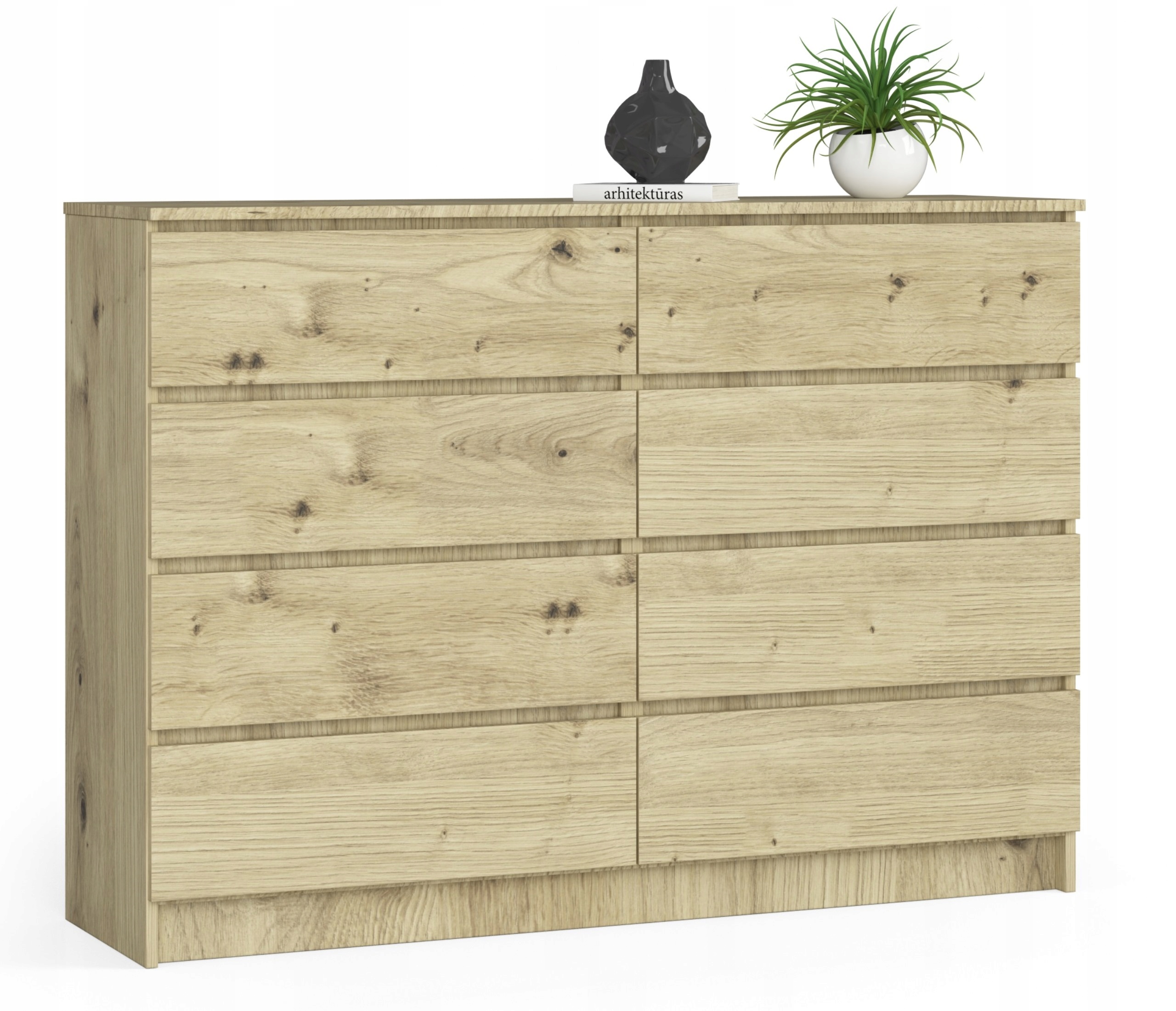 Komoda, skrinka K140 8 zásuviek, dub artisan Akd