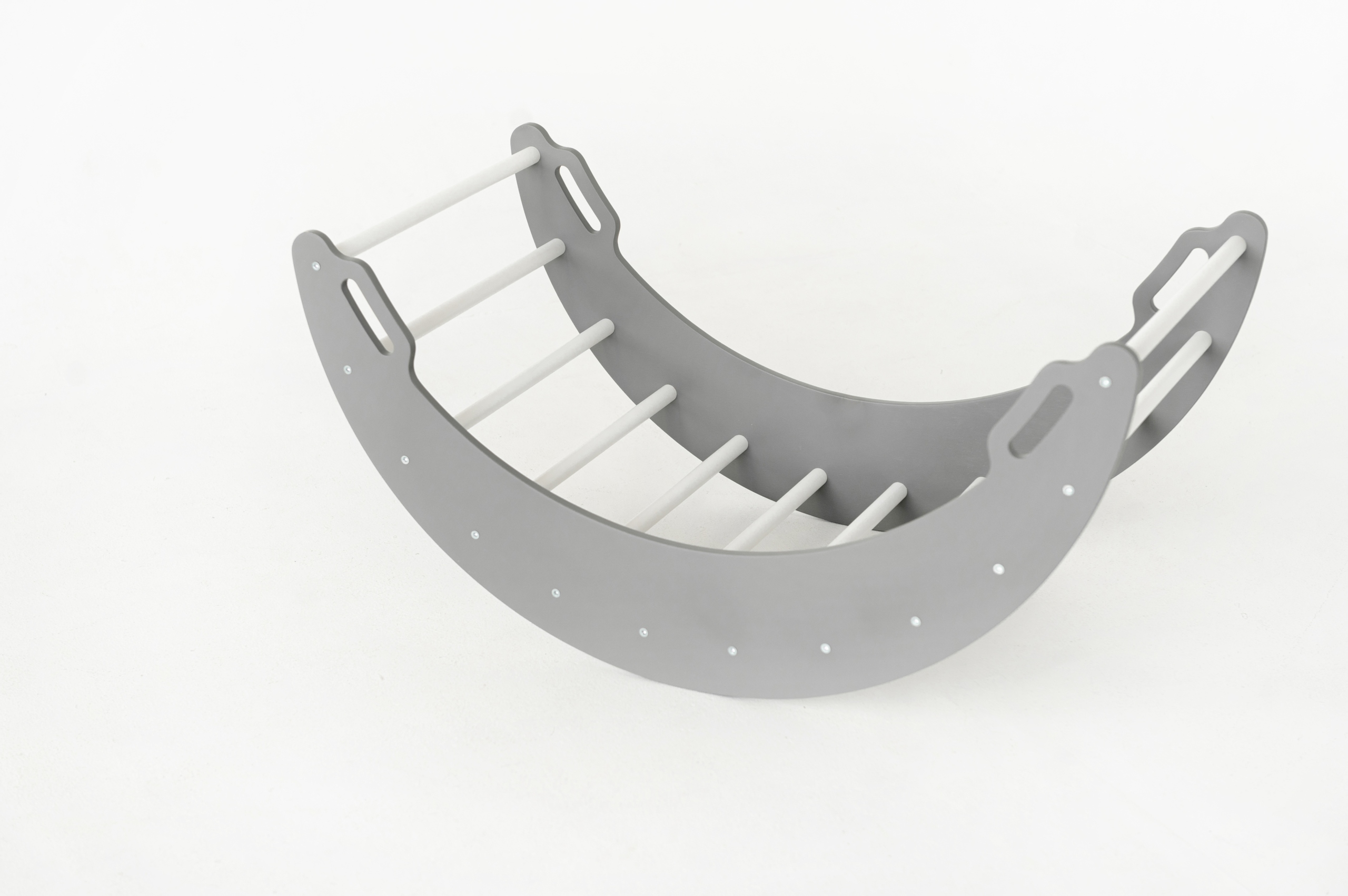 Bujak drewniany dzieci Moon biało-szary