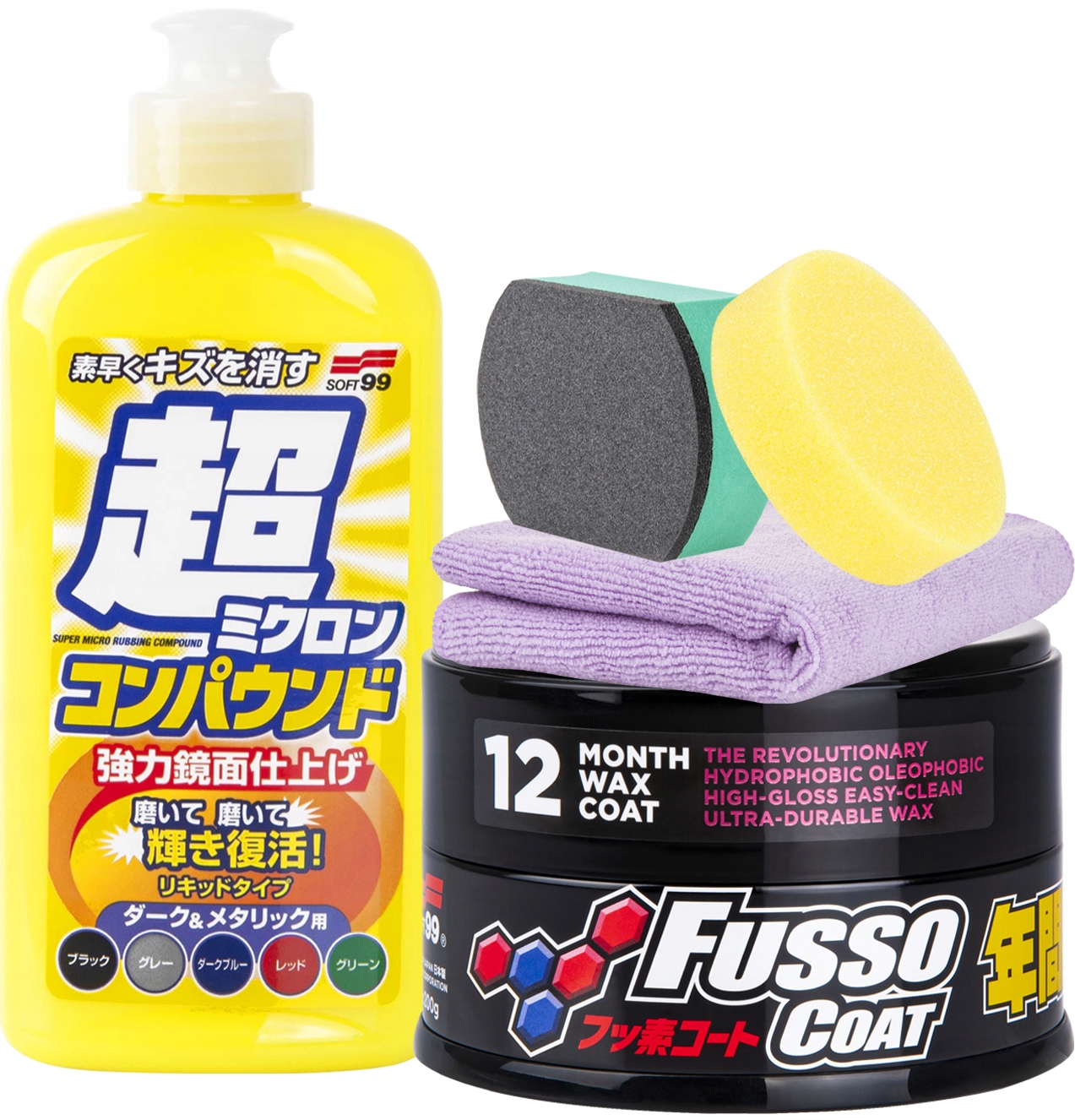 SOFT99 Fusso Coat Wax Dark + Cleaner do ciemnych
