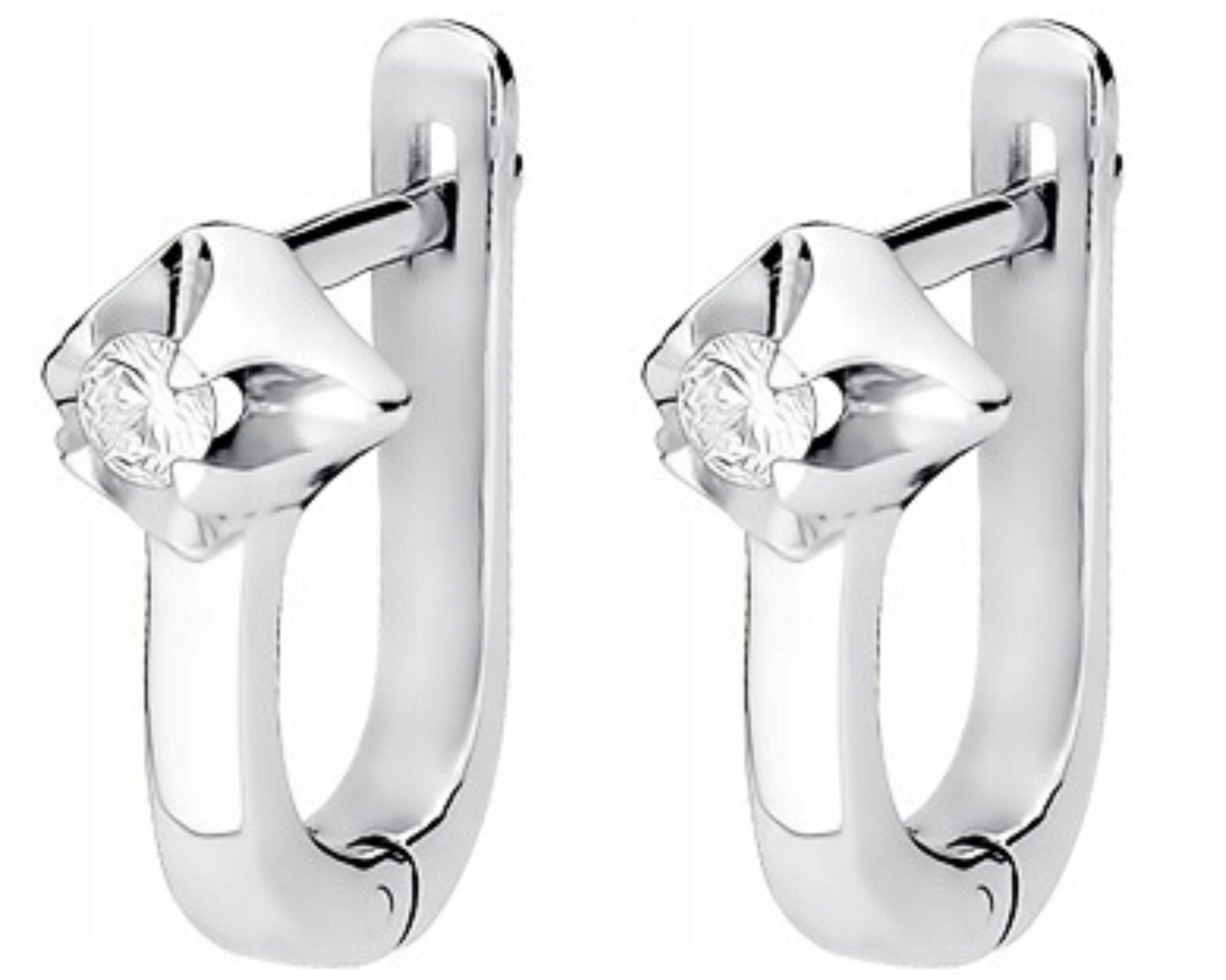 Náušnice z bílého zlata s brilianty 585 gravírování