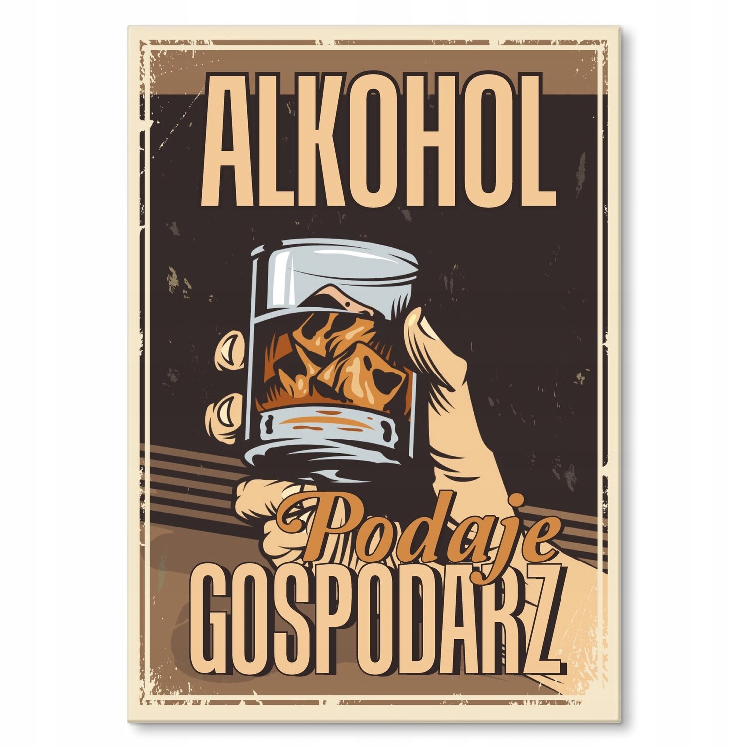 Kovový plakát alkohol podává hostitelský Štítek Plech 42 x 59,4 cm Dárek