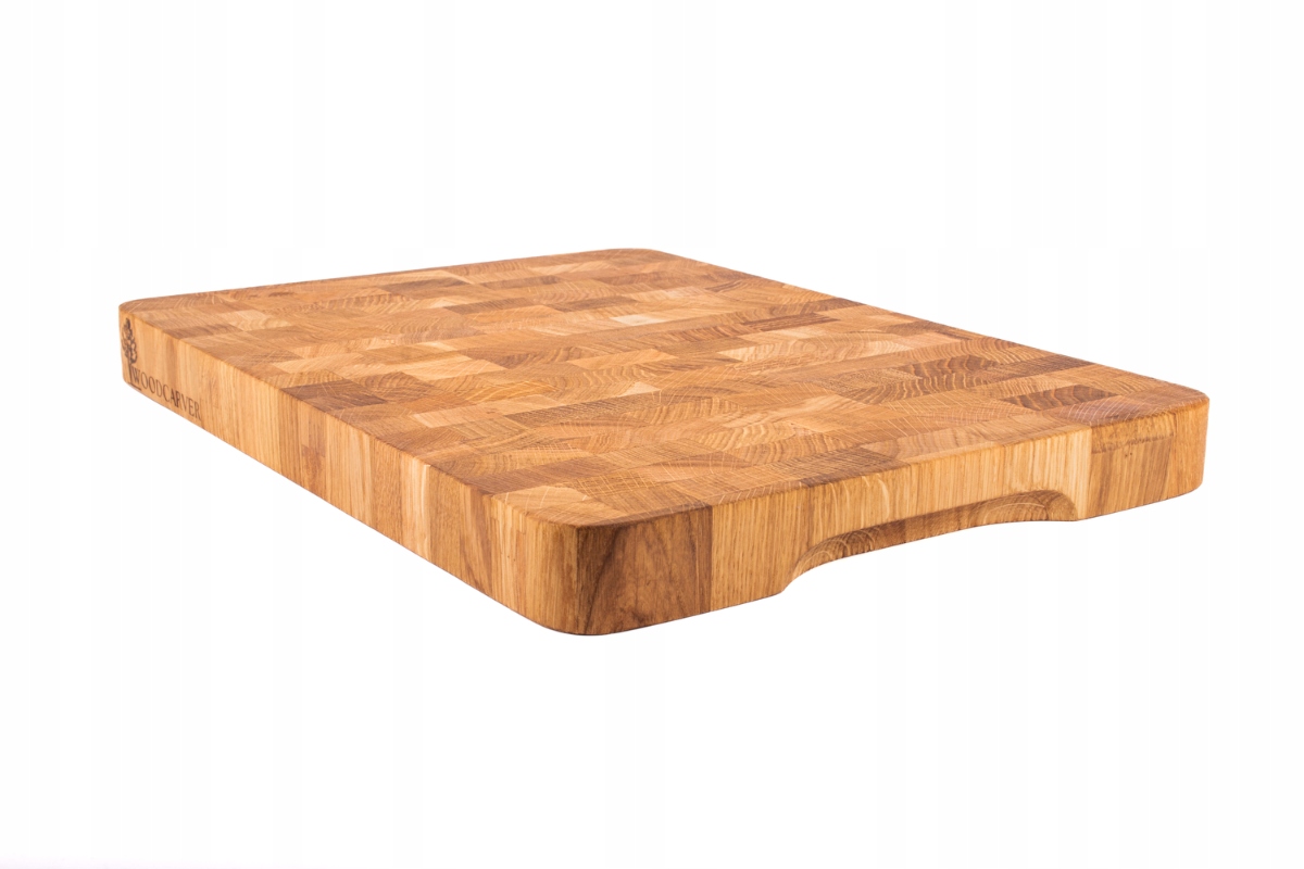 Dřevěná dubová deska 40x30x3,5 cm, frézovaná rukojeť Ok