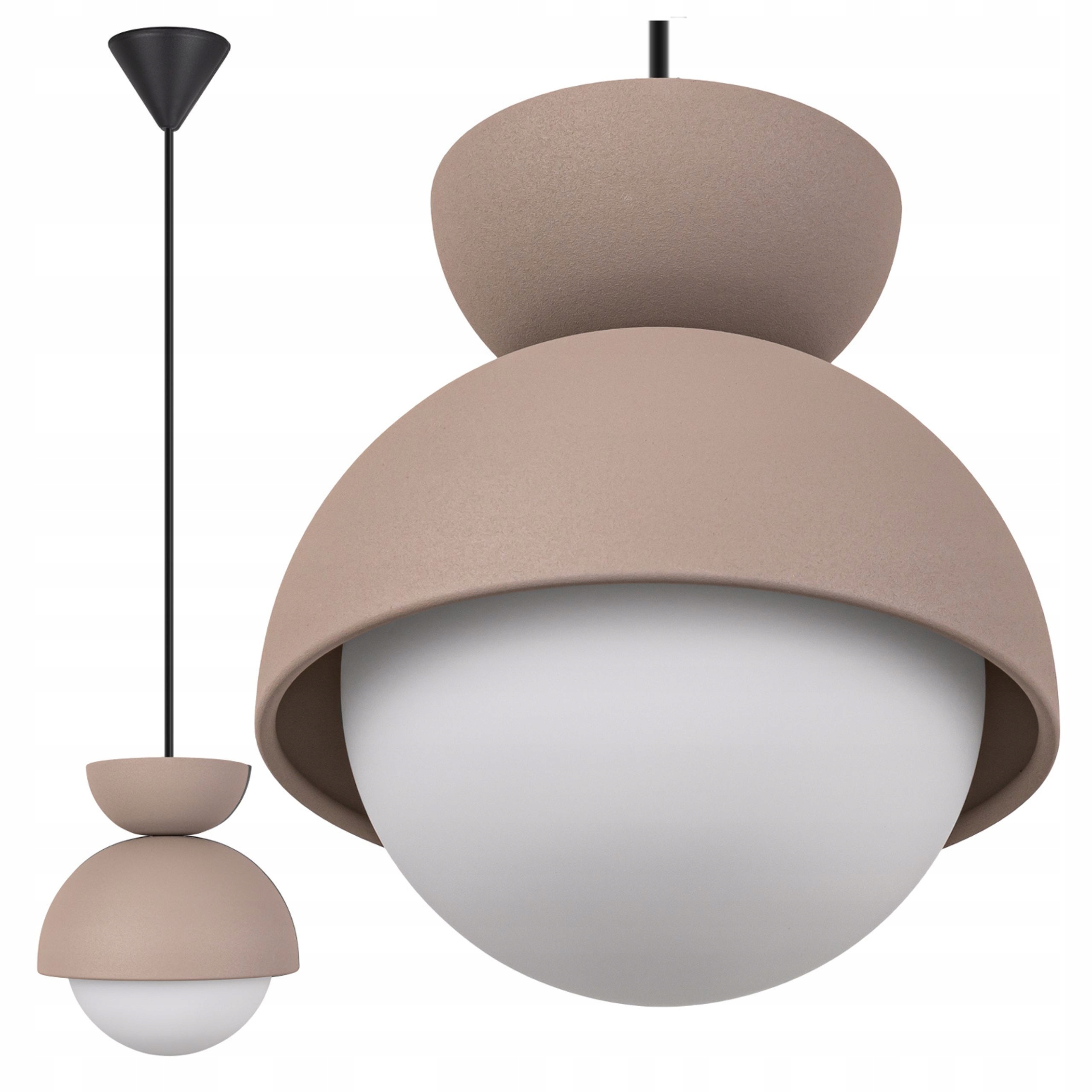 Lampa wisząca G9 nowoczesna Żyrandol do sypialni Jasny Brąz beż biały Klosz