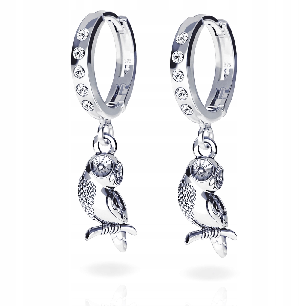 Stříbrné náušnice Sova Bigle pouta Stříbro 925 Symbol poznání a moudrosti