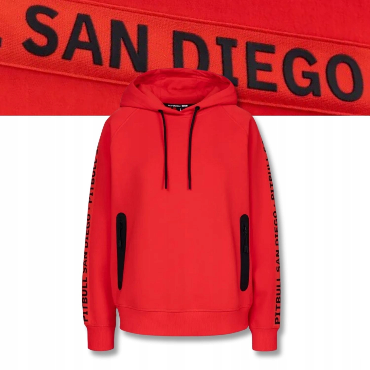 Dámská Mikina s kapucí Pitbull Tape Explory s nápisy na rukávech S