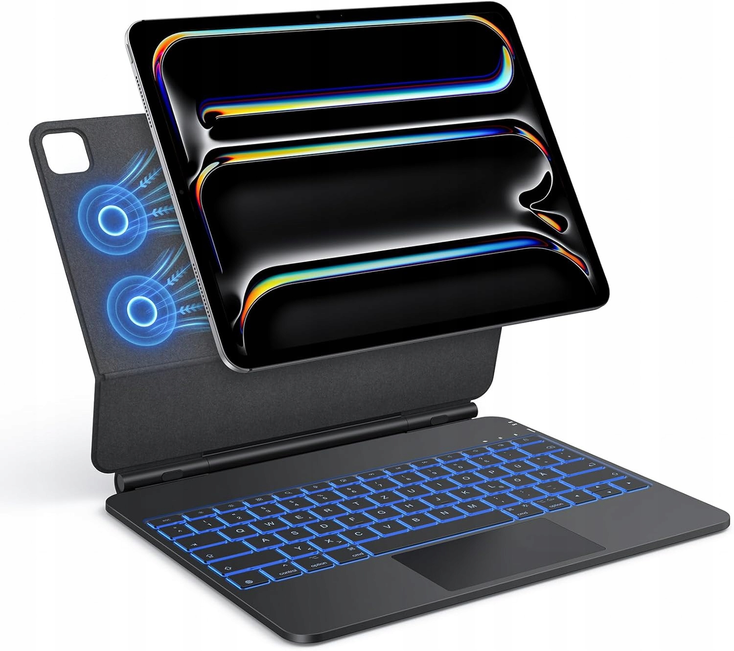 Pouzdro s klávesnicí pro iPad Pro 13 M4 2024 Tecurs Qwertz s podsvícením