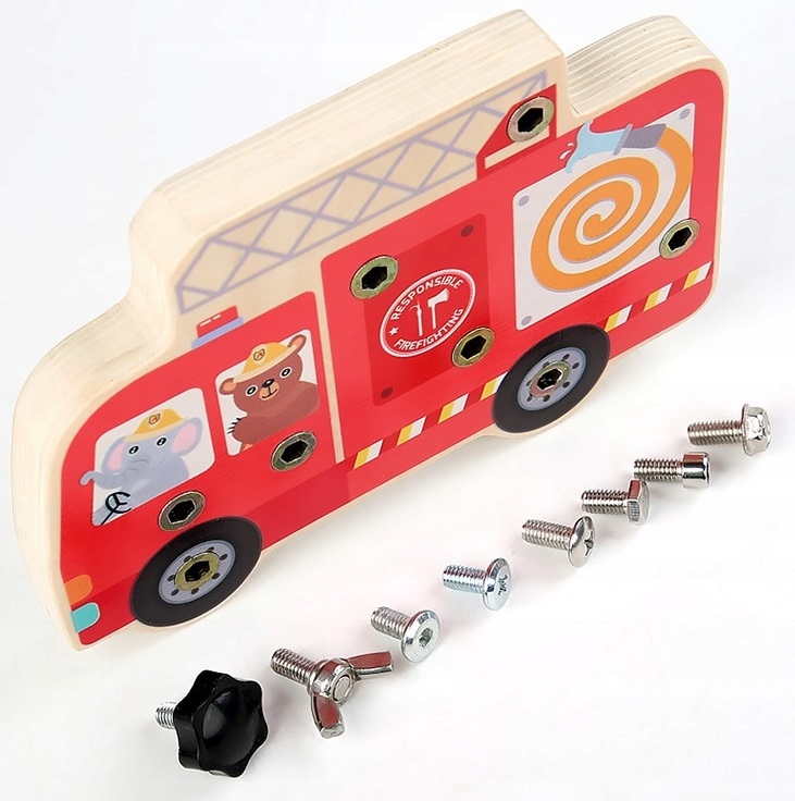 UKŁADANKA MONTESSORI DREWNIANA DO SKRĘCANIA STRAŻ Certyfikaty, opinie, atesty CE EN 71