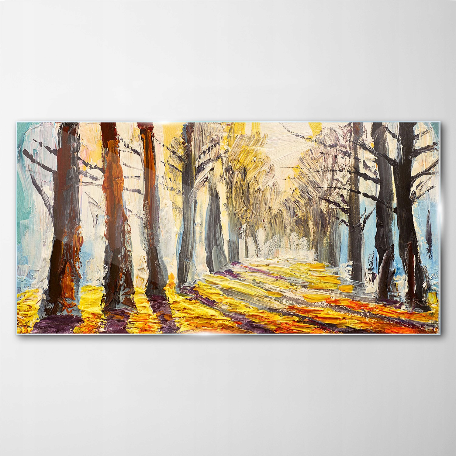 

Foto-obraz szklany Malarstwo las drzewa 140x70 cm