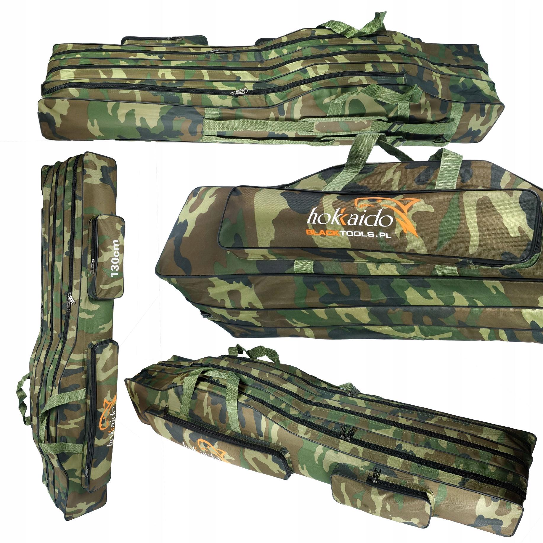 POKROWIEC NA WĘDKI WĘDKARSKI TORBA 3 KOMOROWY PREZENT 140CM DRUT HOKKAIDO