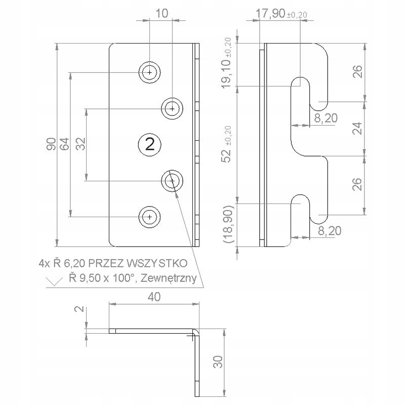Złącze do łóżka zaczep kątowy blachy - 8 elementów plus śruby Kod producenta 39834545