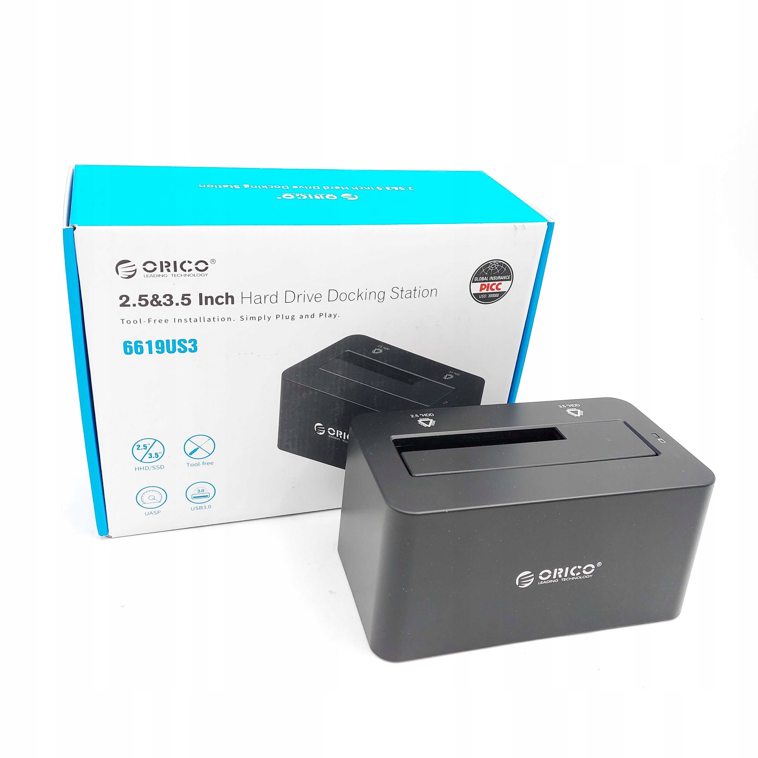 Stacja dokująca dysków 2,5", 3,5" SATA Orico Interfejs dysku twardego SATA