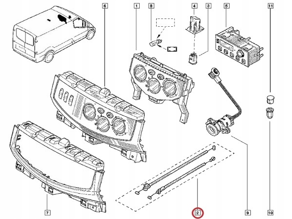 LINKI STEROWANIA NAWIEWEM do RENAULT TRAFIC II 01- Typ samochodu Samochody dostawcze