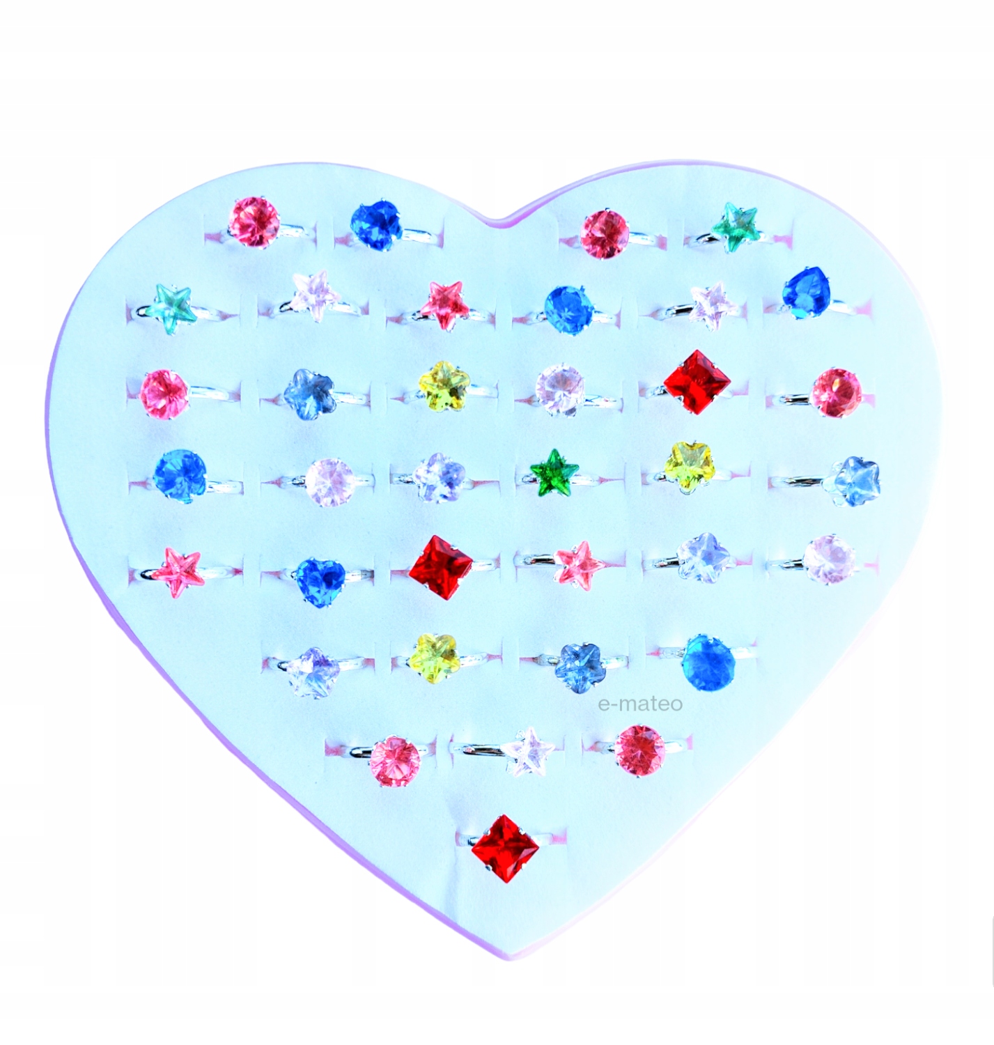 BIŻUTERIA PIERŚCIONKI DLA DZIEWCZYNKI zestaw 36szt Materiał Inny