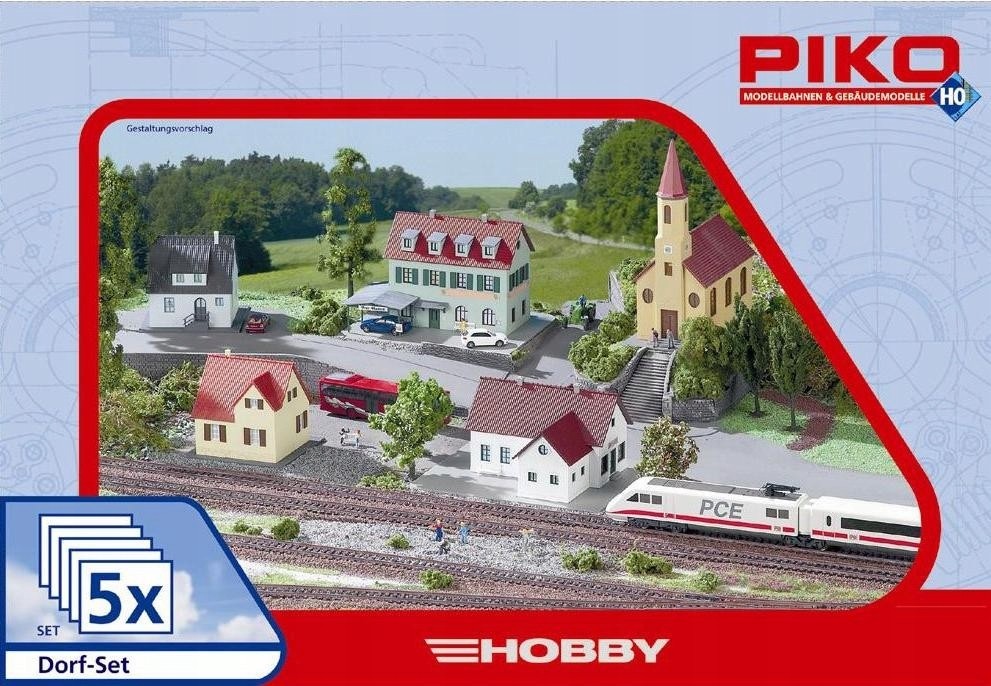 Sada 5 budov město 61925 měřítko H0