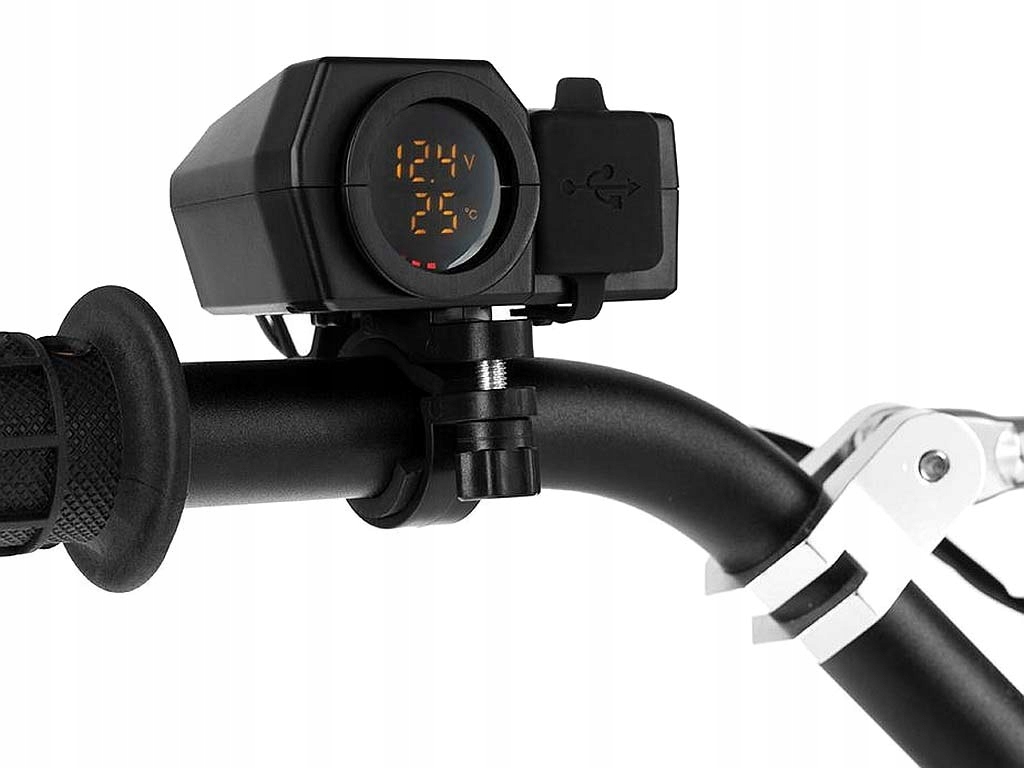 GZ-037 - МОТОЦИКЛ USB РАЗЪЕМ USB-C ВОЛЬТМЕТР ТЕРМОМЕТР