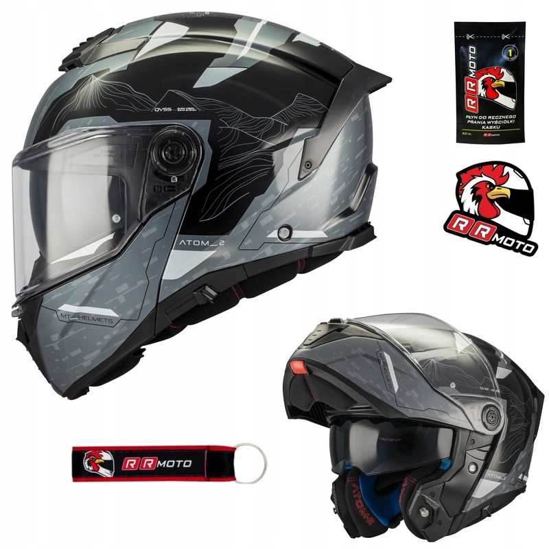Motocyklová prilba Mt Atom 2 Sv Highlands Black/grey čierna šedá Darčeky