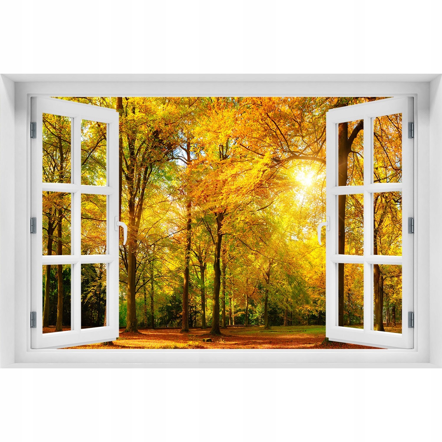 

Naklejka ścienna 3D Okno Las jesienią 120x80