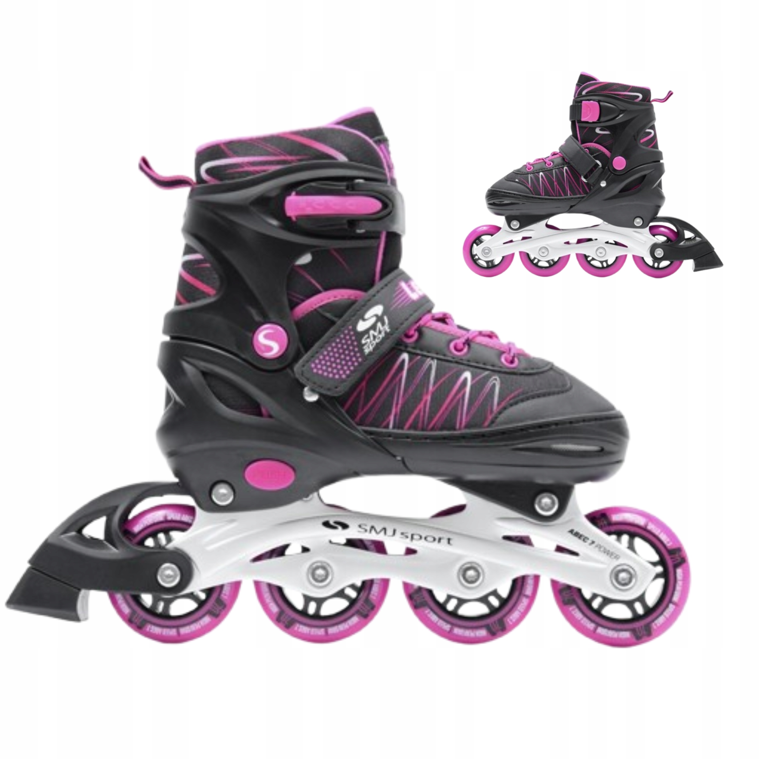 Brusle 2v1 2v1 nastavitelné dívčí růžové 4 kolečka ABEC7 38-41 Smj sport