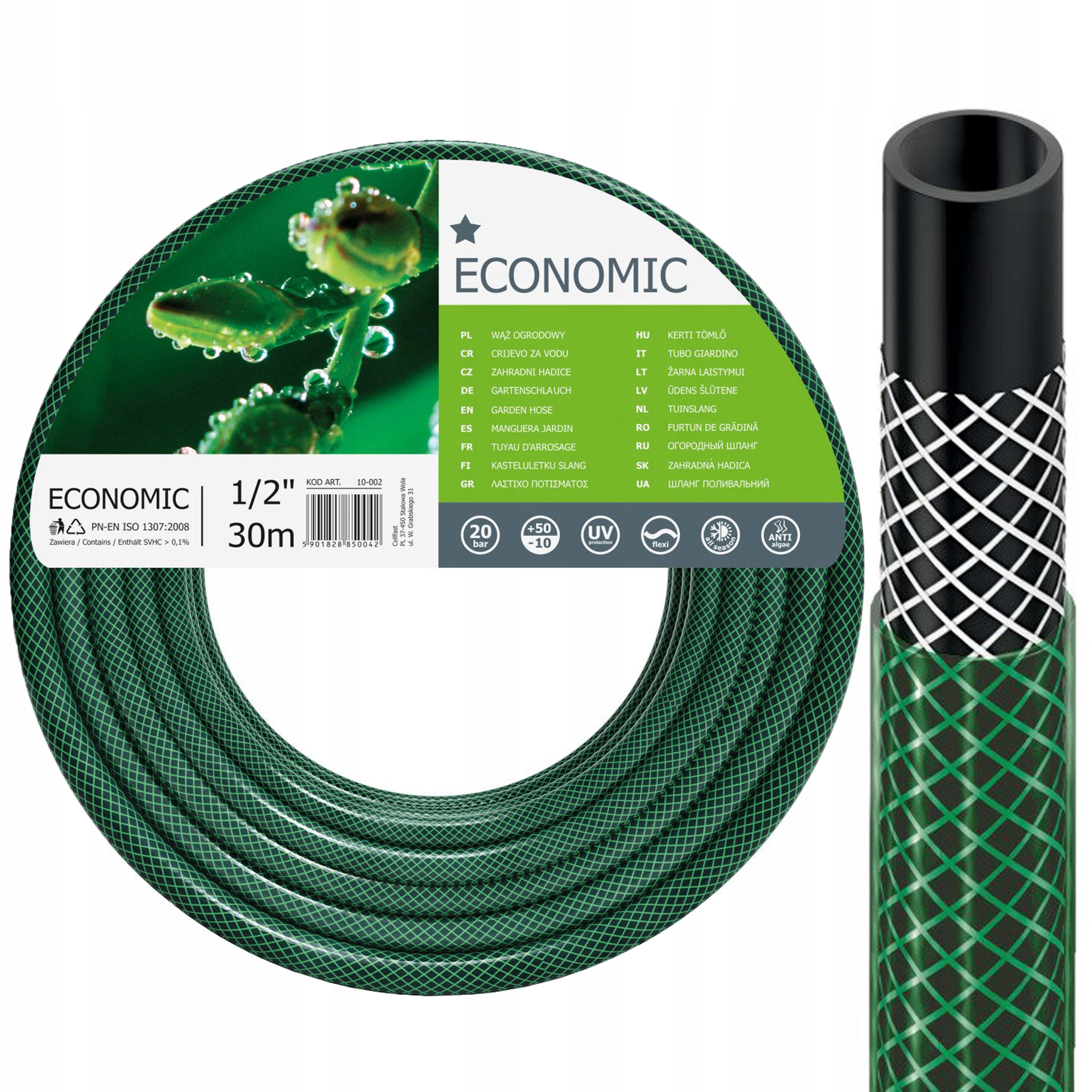 

Wąż ogrodowy do wody 1/2'' Cellfast Economic 30m