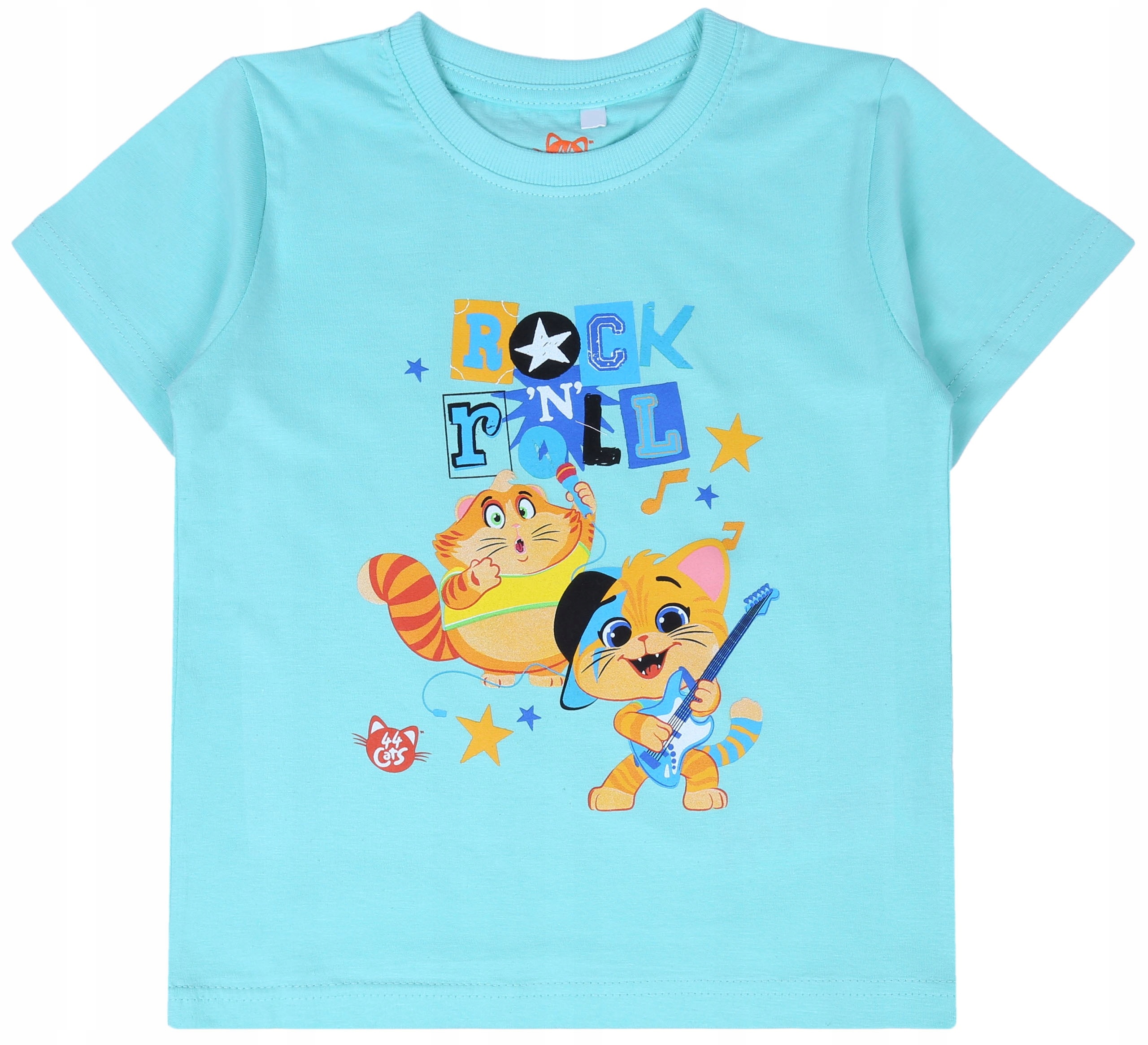 

Chłopięcy, miętowy t-shirt, koszulka 44 Cats 98cm