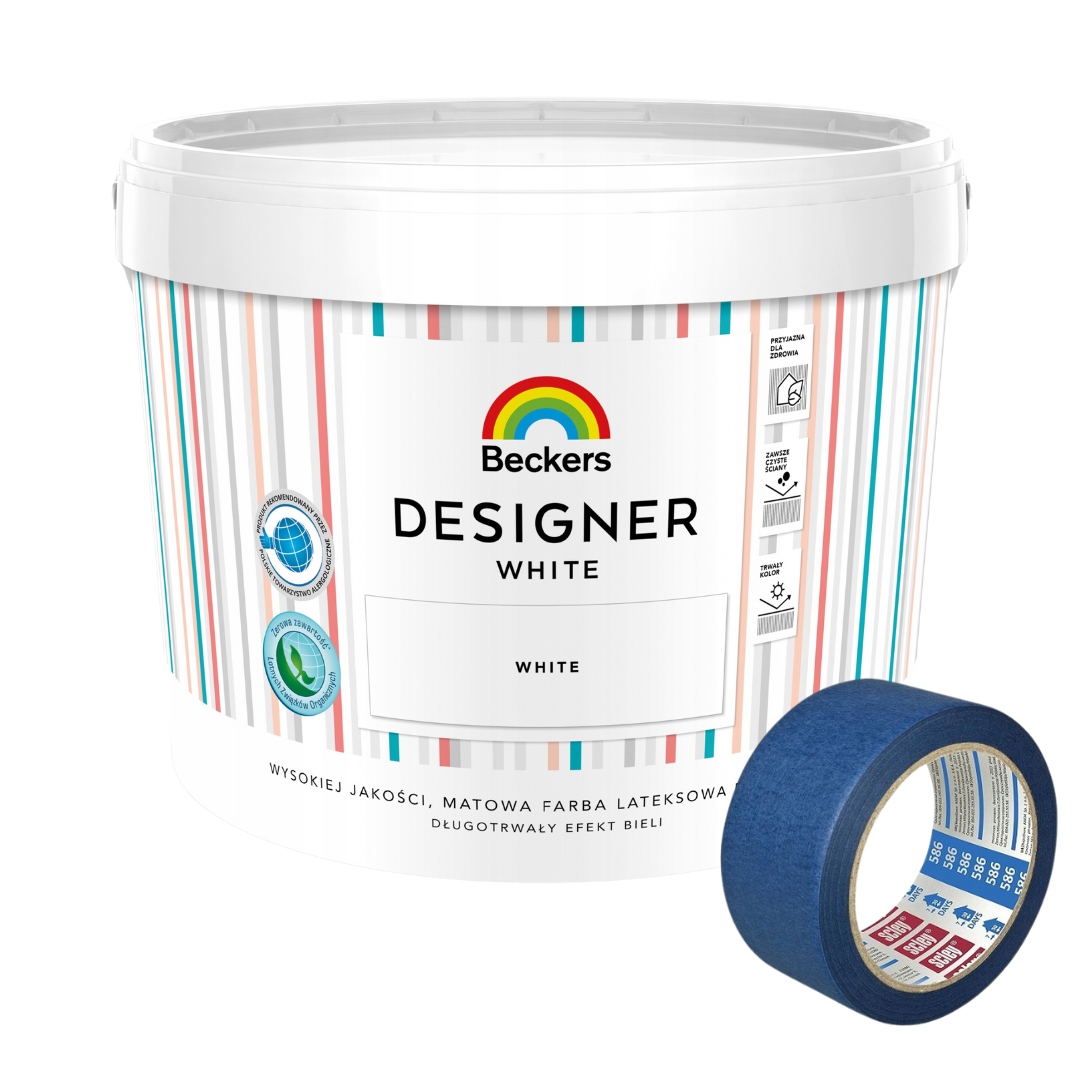 Sada Beckers Designer White 10L Bílá Barva Malířská Páska